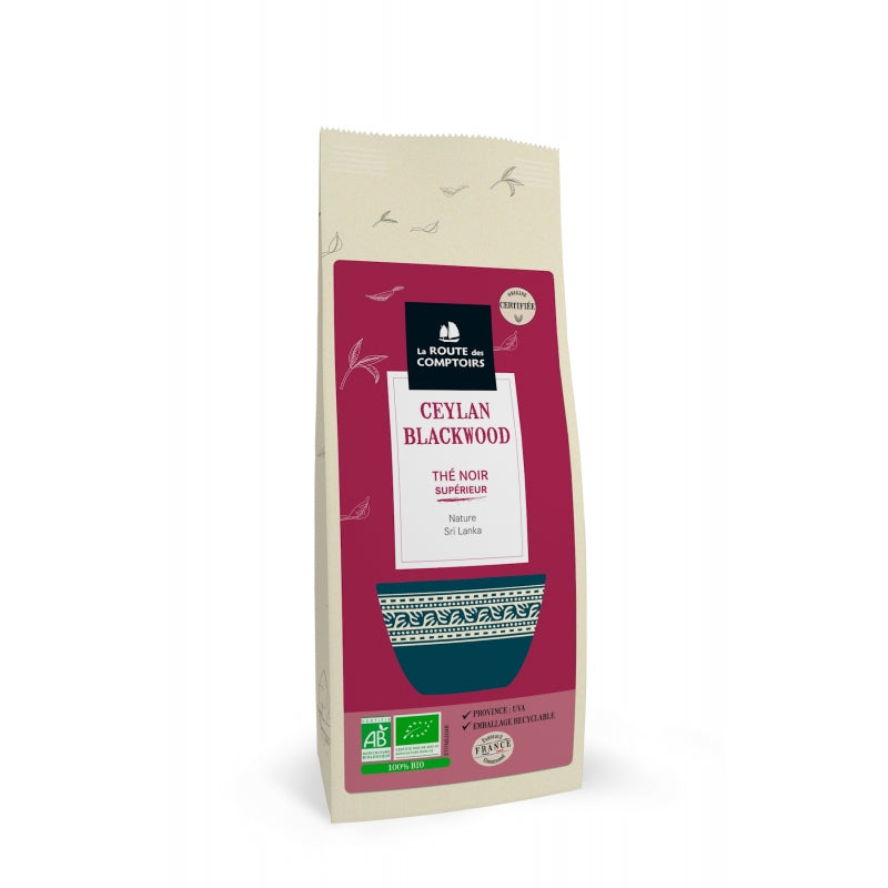 Thé Noir CEYLAN BLACKWOOD Bio la route des comptoirs 100g