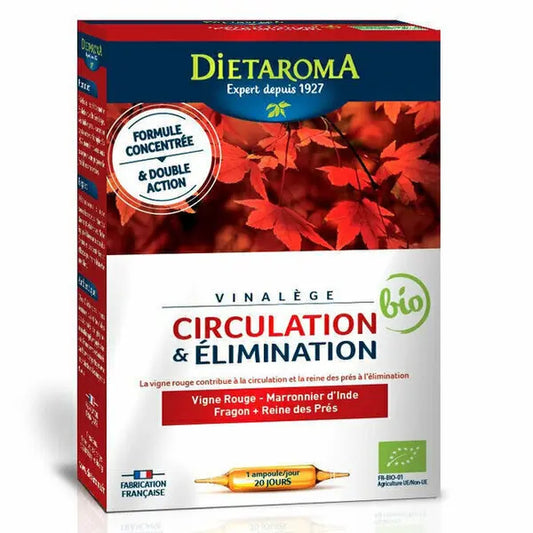 Vinalège circulation et élimination 20ampoules diétaroma